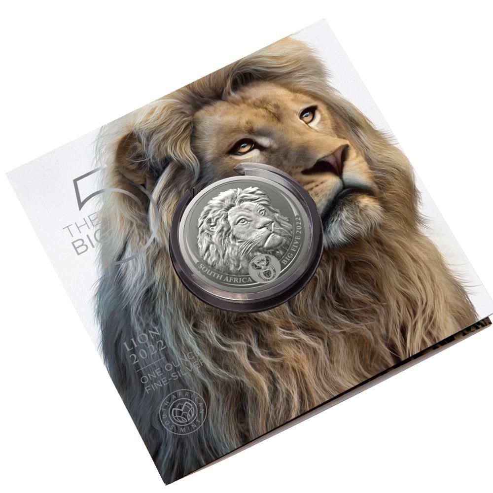 2022 South African Big Five Series II Lion 1oz Silver BU Coin-3