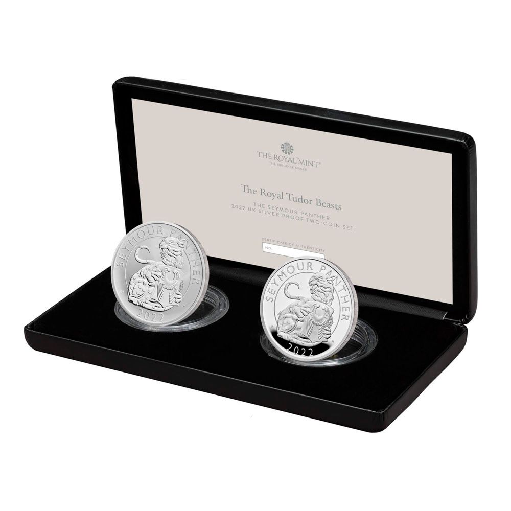 2022 Great Britain 1 oz Silver Tudor Beast Seymour Panther 2 Coin Set Proof Coin
