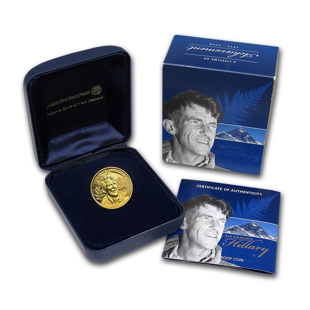 2008 1/4oz NZP Sir Edmund Hillary Gold Proof Coin 3