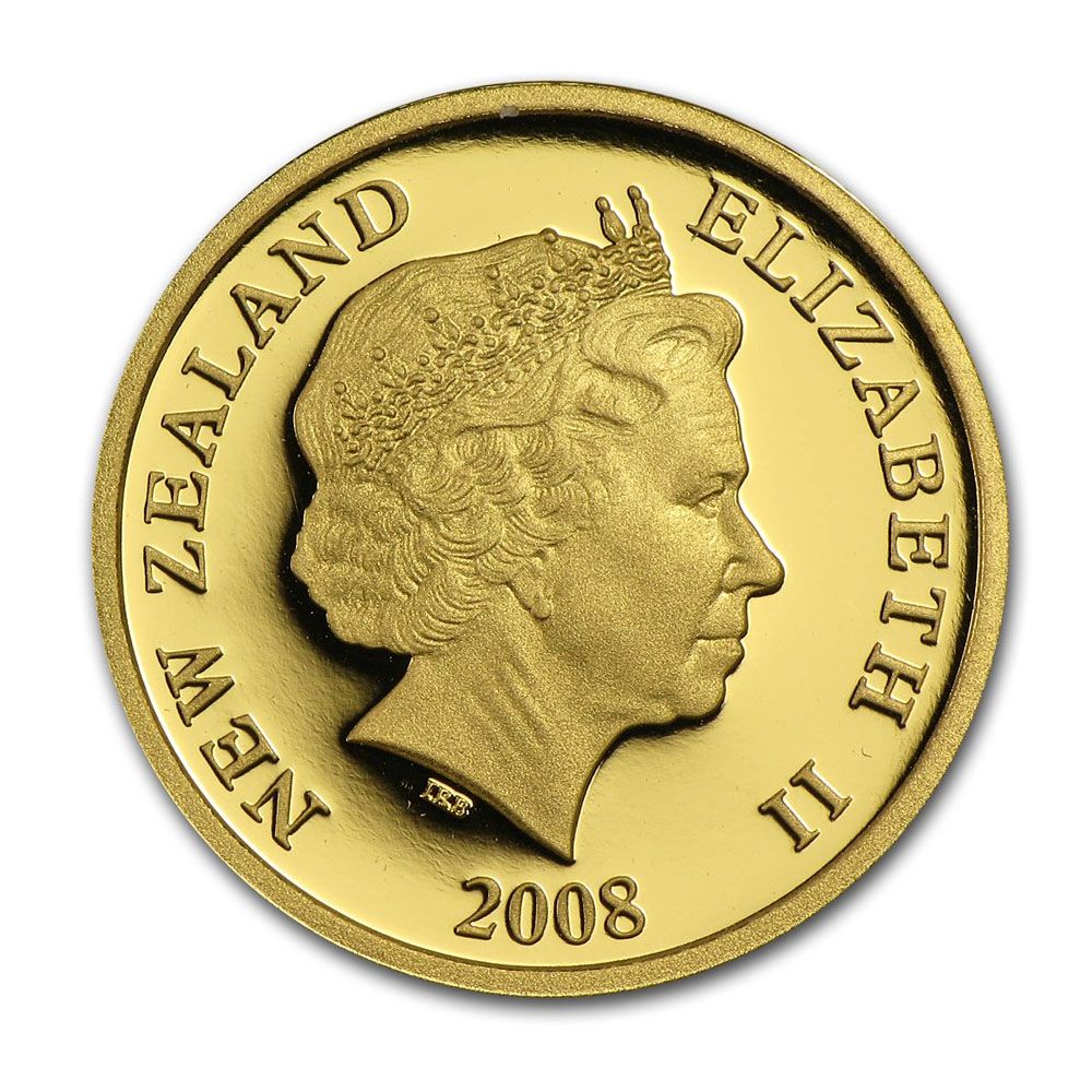 2008 1/4oz NZP Sir Edmund Hillary Gold Proof Coin 2