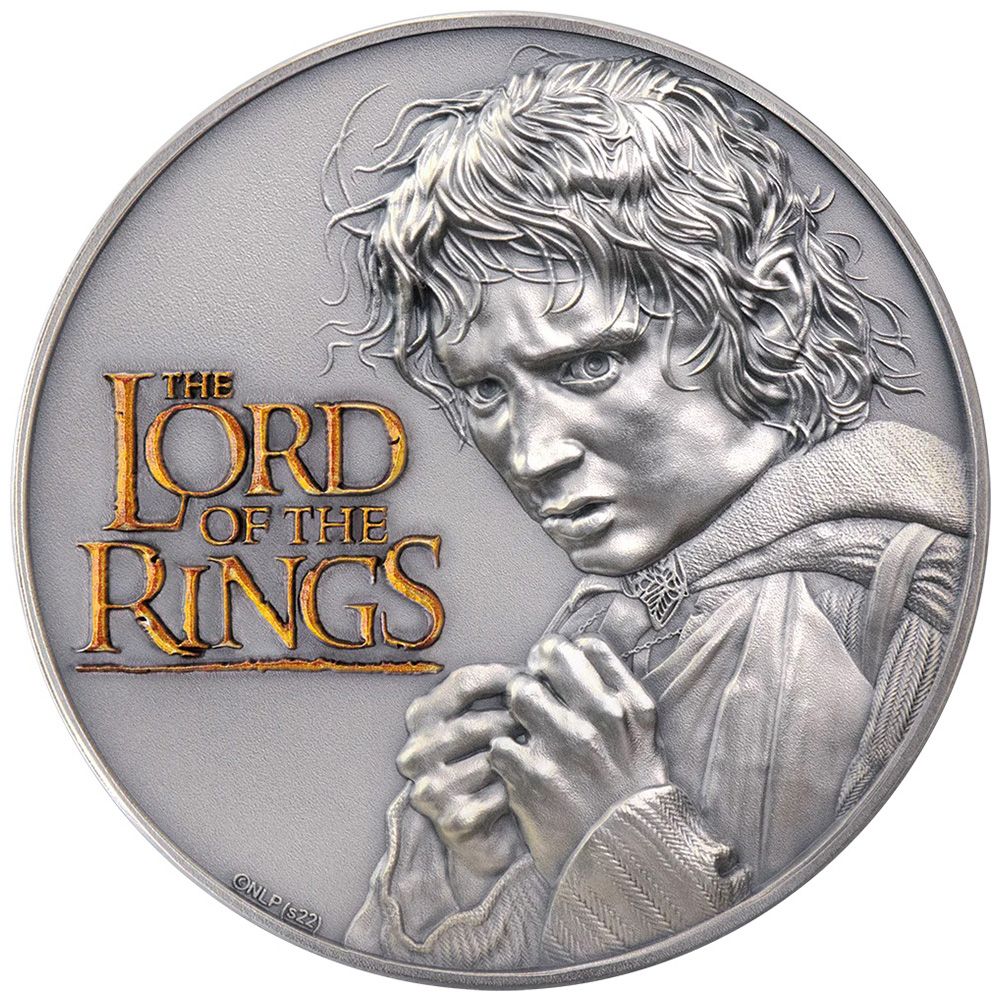 2022 Cook Islands 2 oz Silver $10 The Lord of The Rings High Relief Antique Coin