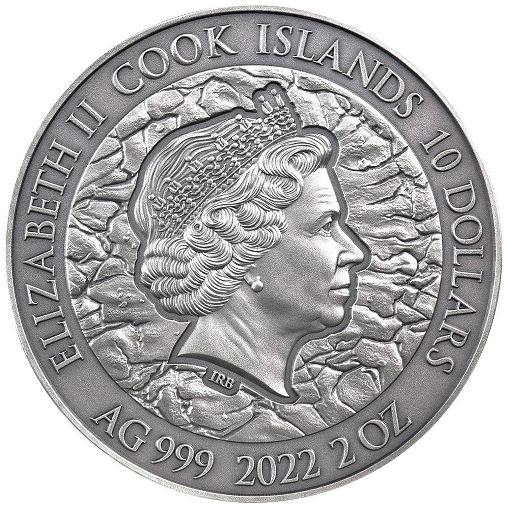 2022 Cook Islands 2 oz Silver $10 The Lord of The Rings High Relief Antique Coin