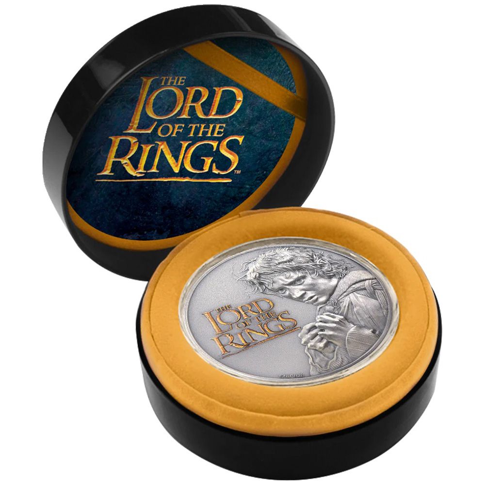 2022 Cook Islands 2 oz Silver $10 The Lord of The Rings High Relief Antique Coin