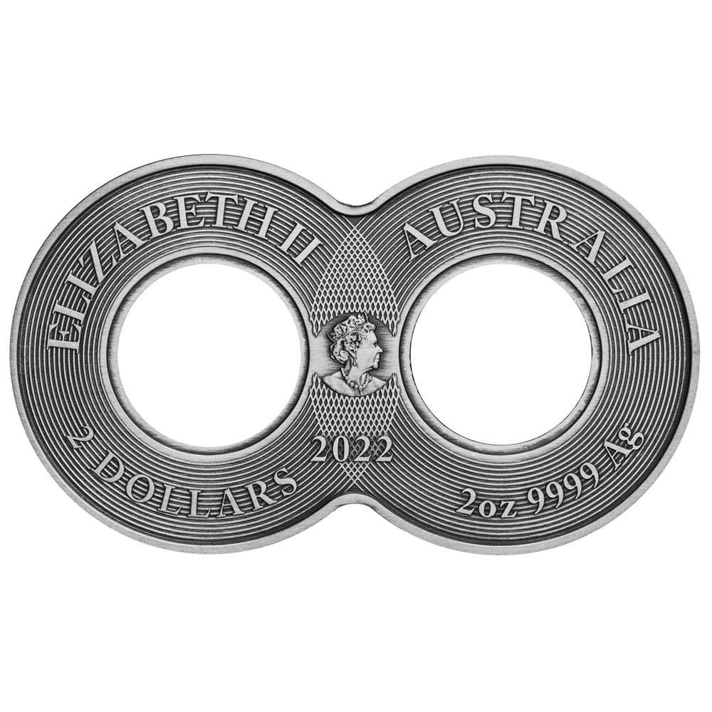 2022 2oz Silver Antiqued Ouroboros Coloured Coin