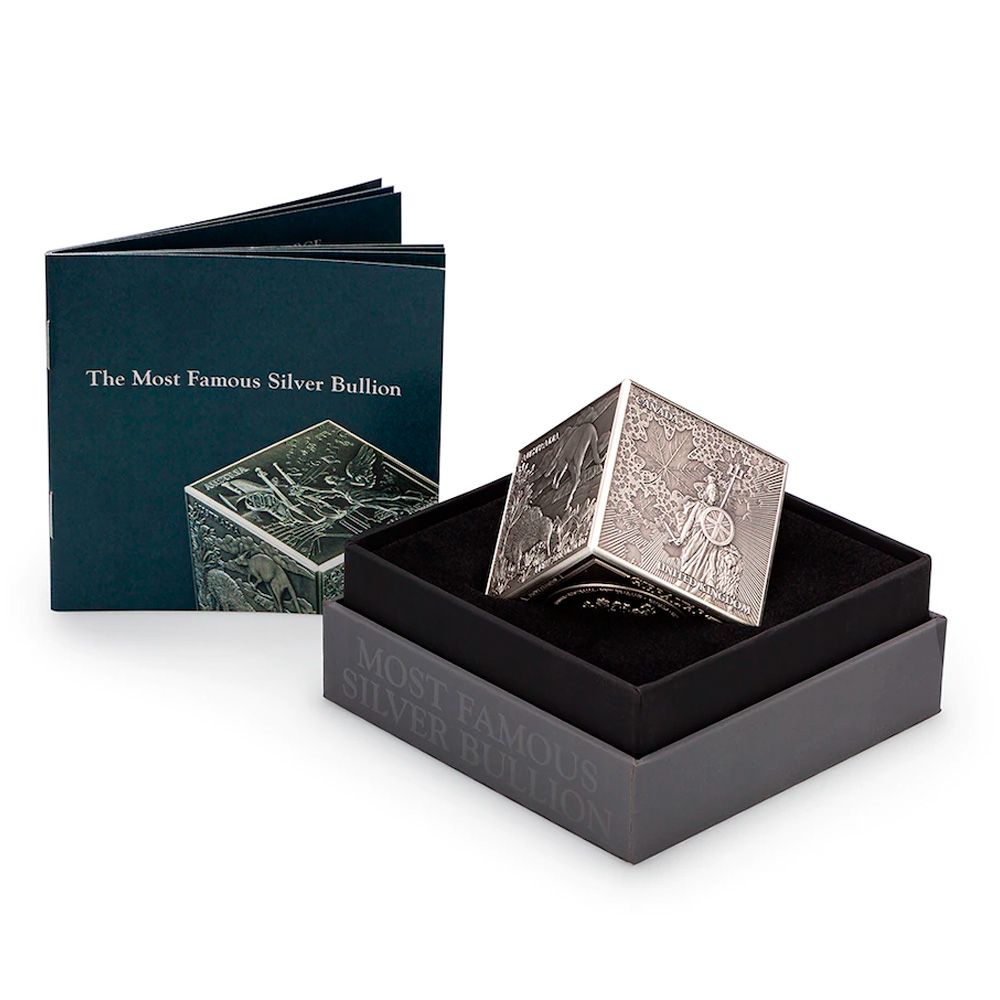 2022 1kg Gibraltar Most Famous Silver Bullion 3D Cube Ag .999