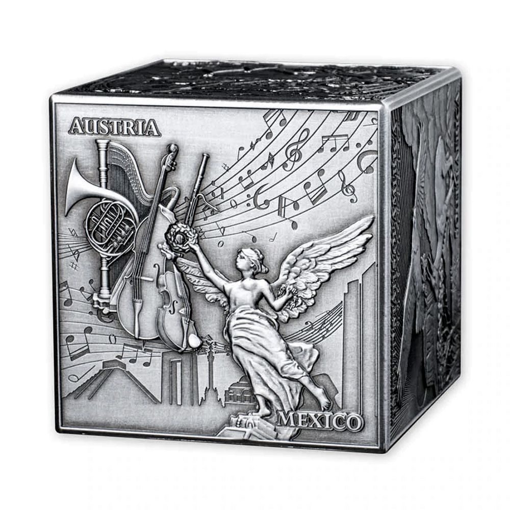 2022 1kg Gibraltar Most Famous Silver Bullion 3D Cube Ag .999