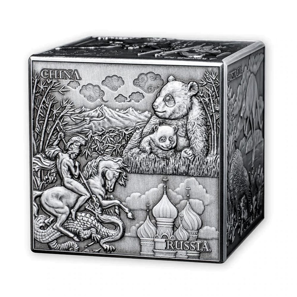 2022 1kg Gibraltar Most Famous Silver Bullion 3D Cube Ag .999
