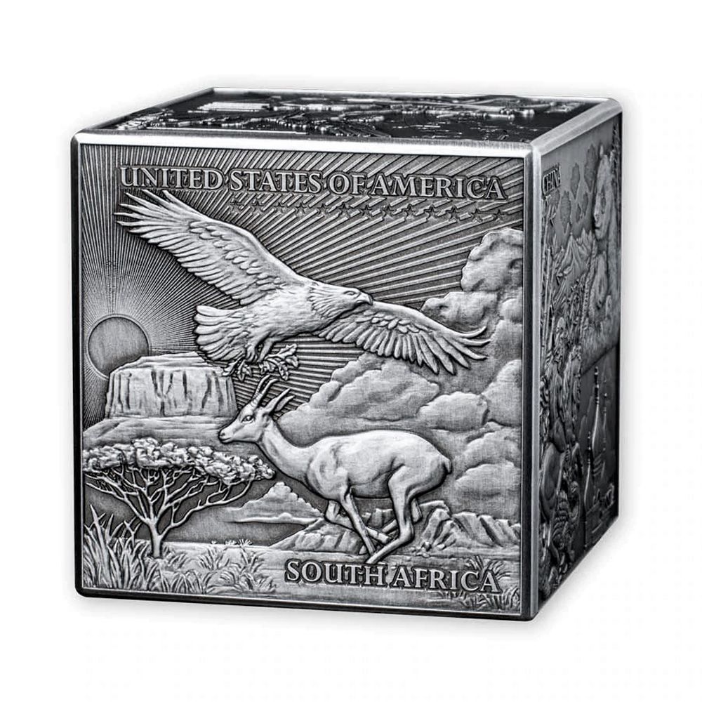 2022 1kg Gibraltar Most Famous Silver Bullion 3D Cube Ag .999