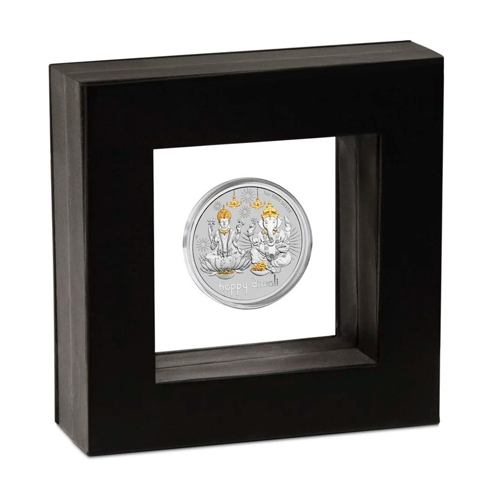 Perth Mint Diwali 1oz Gilded Silver Medallion 3