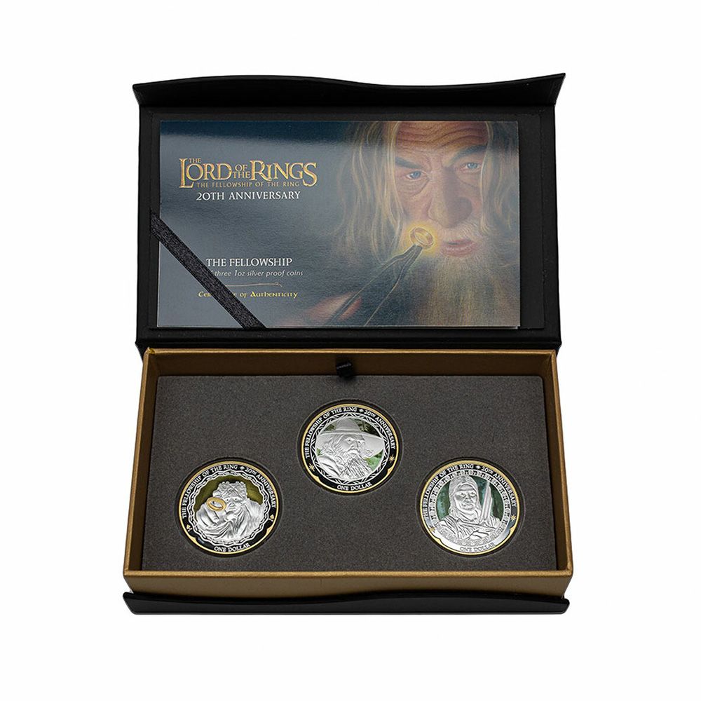 2021 LOTR 20th Anniversary Silver 3 x 1oz Coin Set - The Fellowship