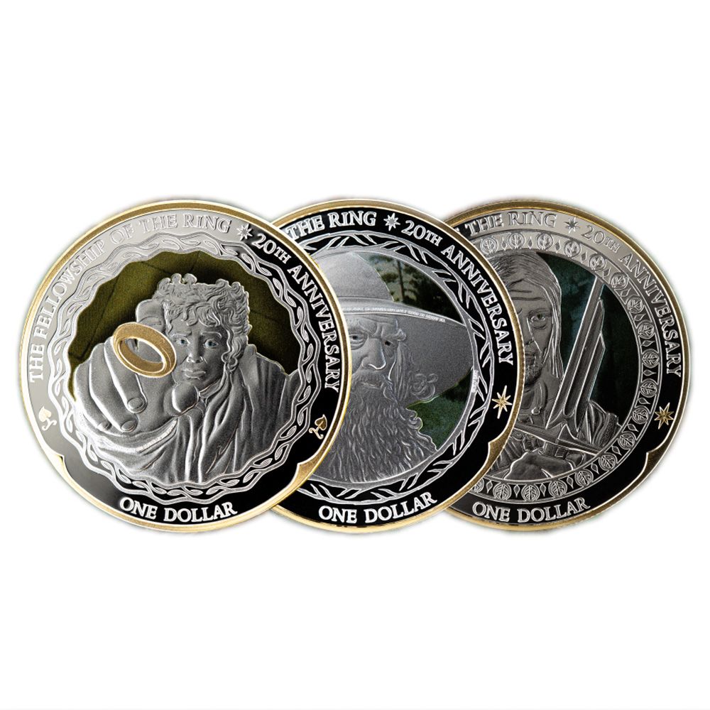 2021 LOTR 20th Anniversary Silver 3 x 1oz Coin Set - The Fellowship