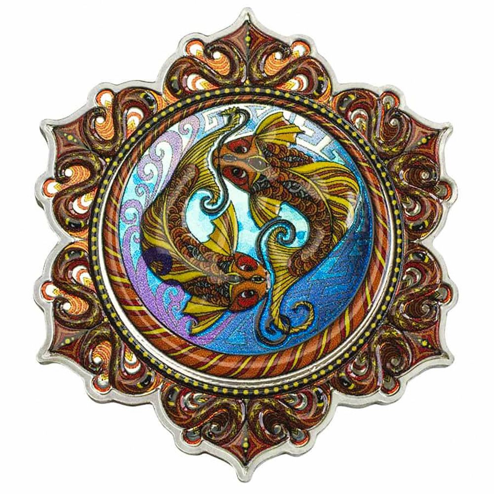 2021 Fish of the 2nd Chakra 2oz Silver Coin PAMP SUISSE