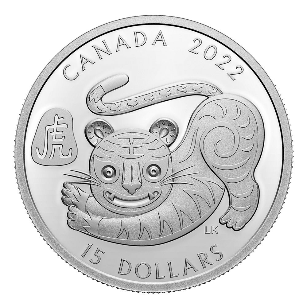 2022 Canada $15 Lunar Year of the Tiger - 1oz Silver Proof Coin 1