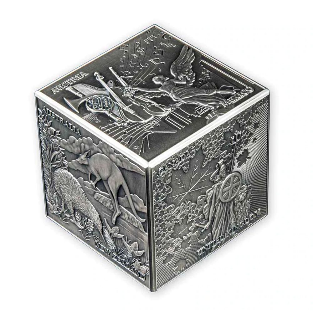 2022 1kg Gibraltar Most Famous Silver Bullion 3D Cube Ag .999