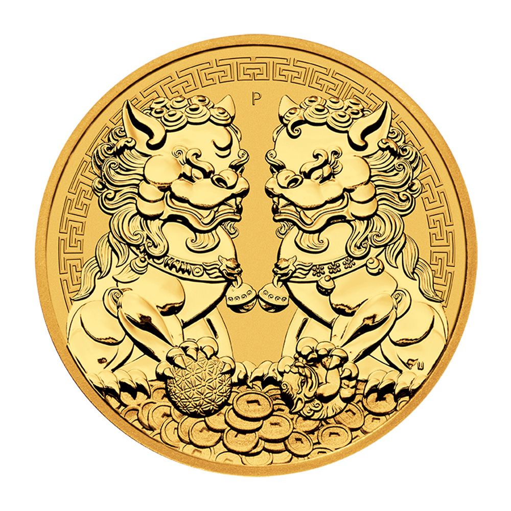 2020 1oz Guardian Lions (Double Pixiu) 999.9 Gold BU Coin