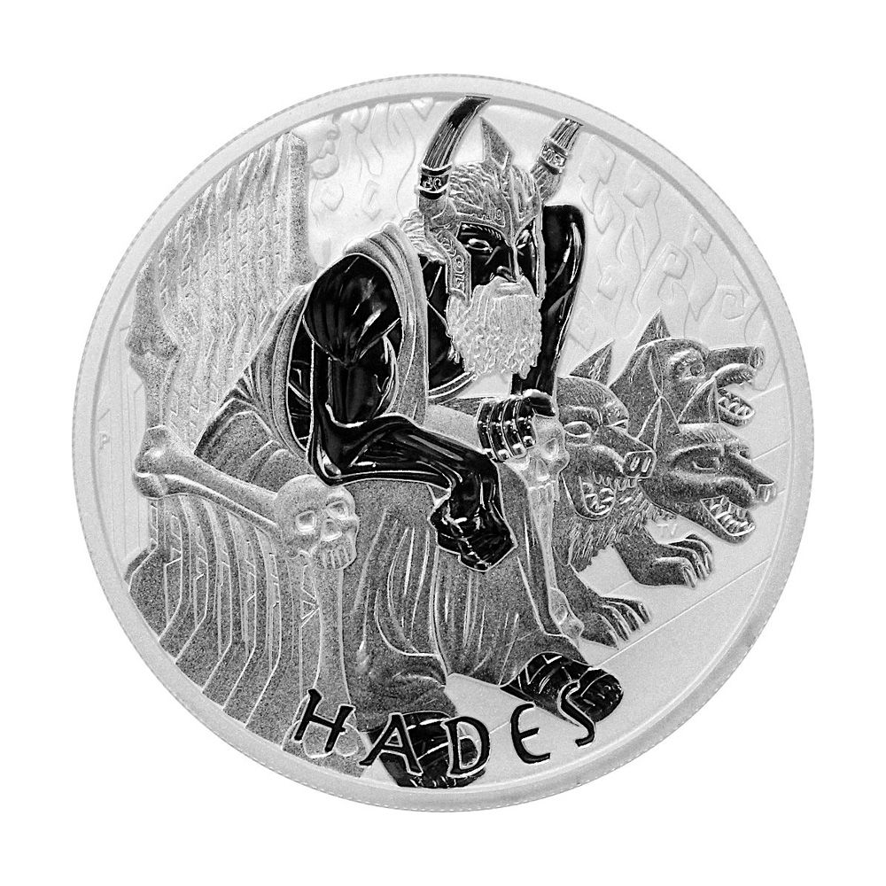 2021 5oz Tuvalu Gods of Olympus - Hades .9999 Silver BU Coin 2