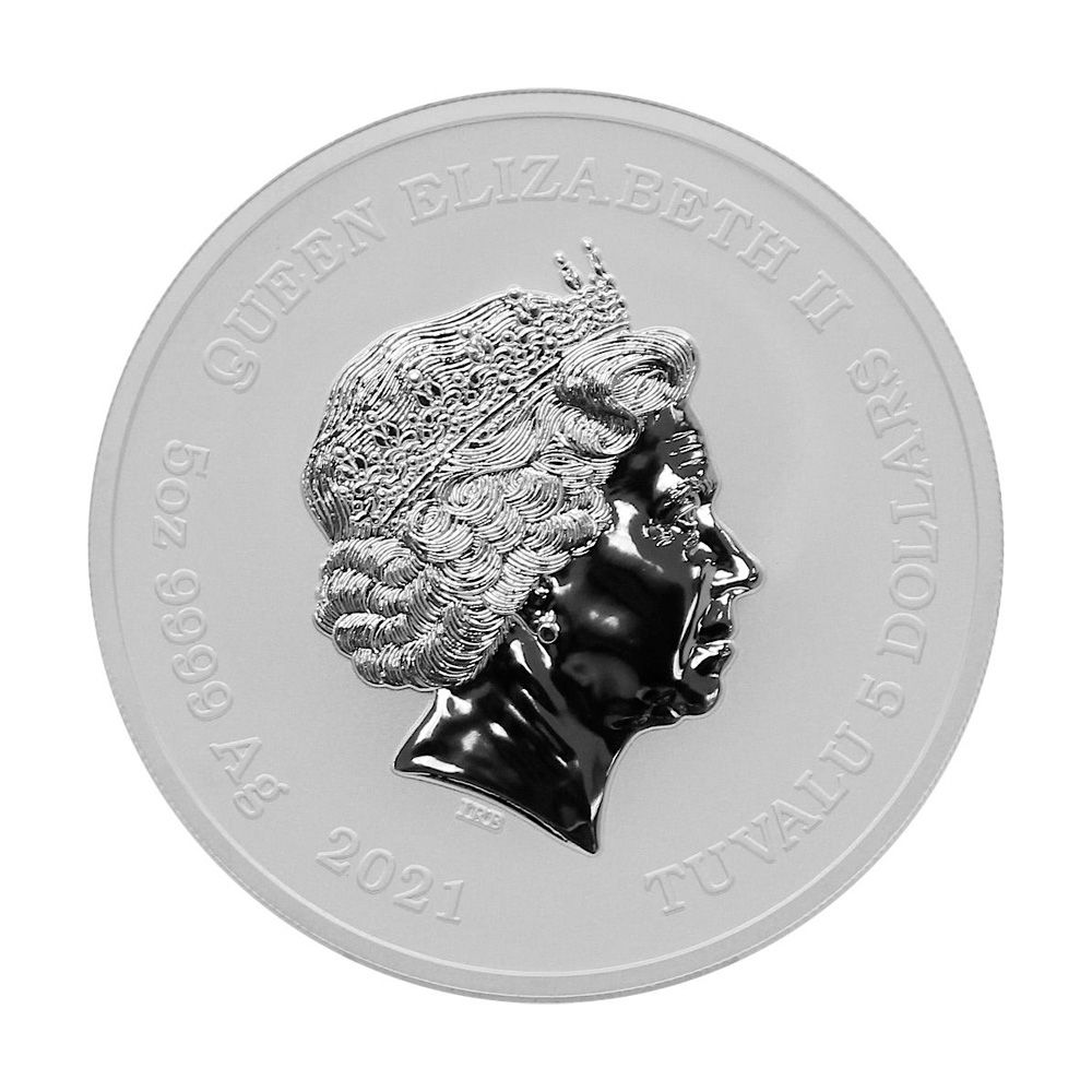 2021 5oz Tuvalu Gods of Olympus - Hades .9999 Silver BU Coin 1
