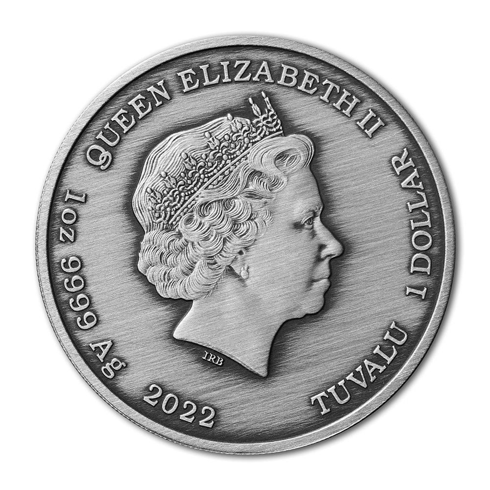 2022 Tuvalu 1 oz .9999 Silver Hera Gods of Olympus Antiqued Coin - Perth Mint