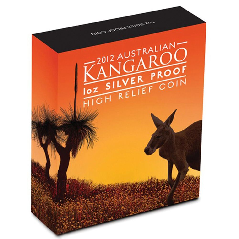 2012 Perth Mint Australian kangaroo 1oz Silver Proof High Relief Coin