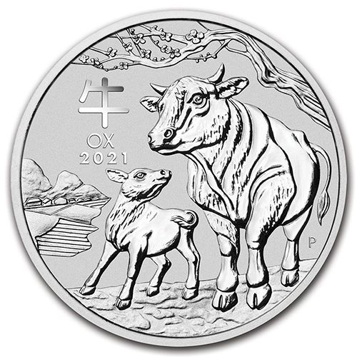 2021 Australia 1 oz Silver Lunar Year of the Ox BU Coin - Perth Mint
