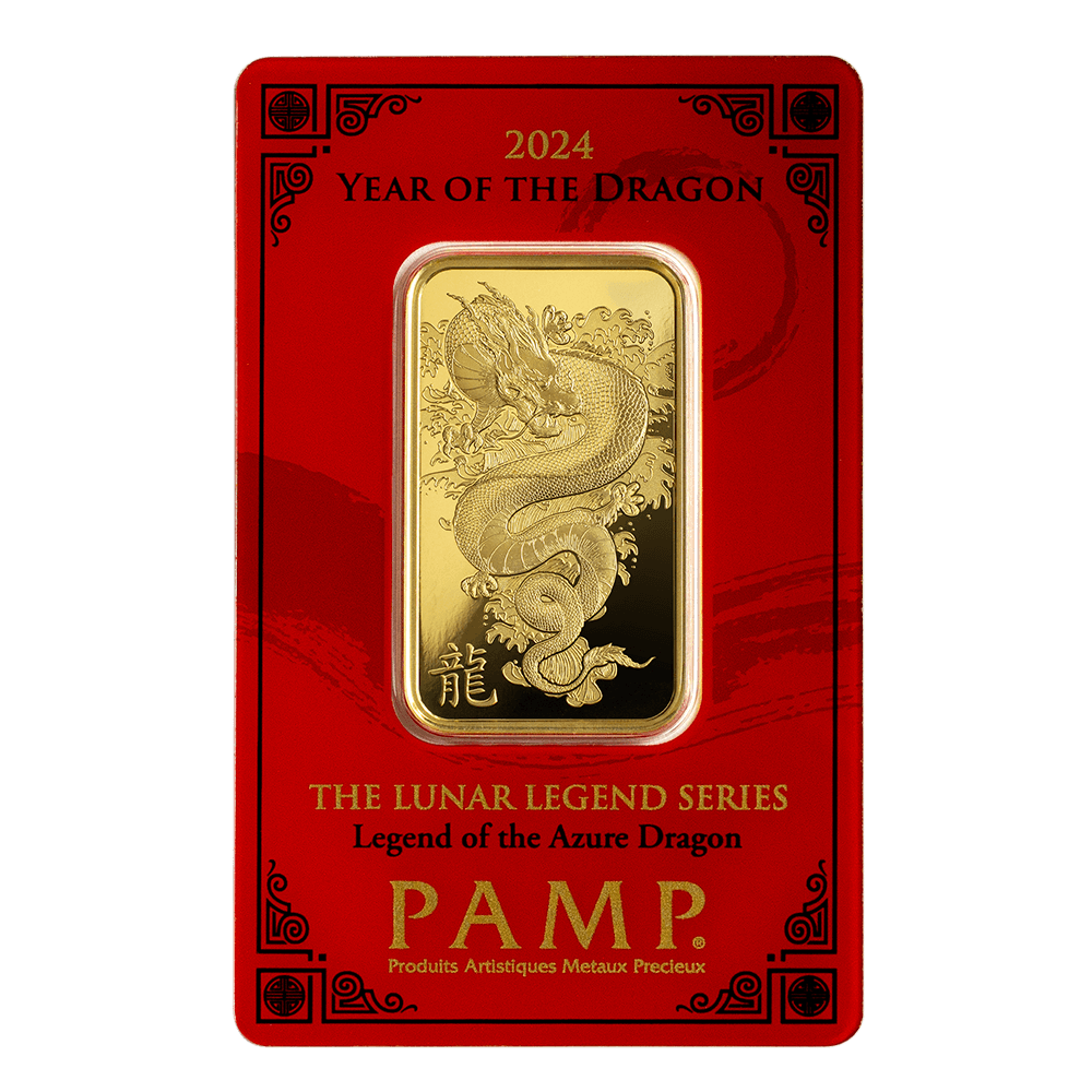 1oz PAMP 2024 Year of the Dragon - Legend of the Azure Dragon 1oz Gold Bar