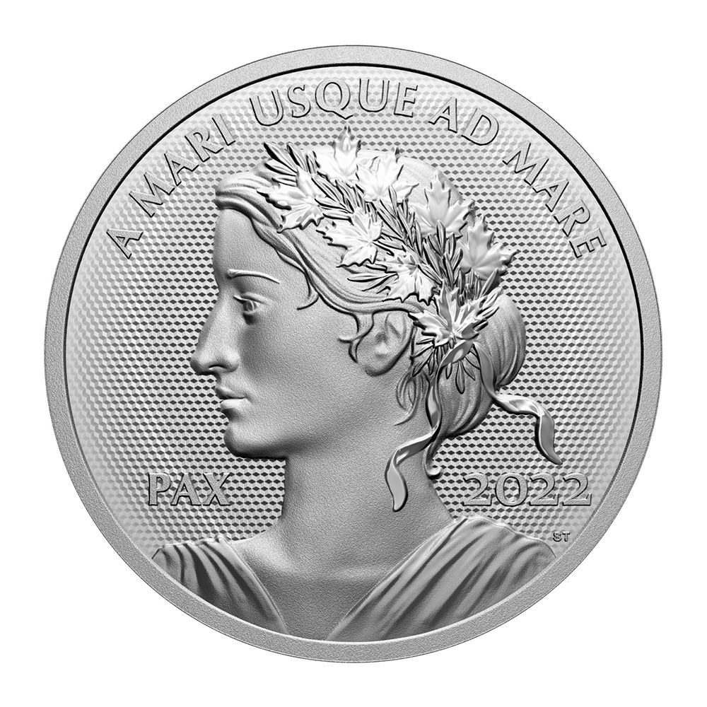 2022 5oz Royal Canadian Mint Fine Silver - Peace Dollar front 1