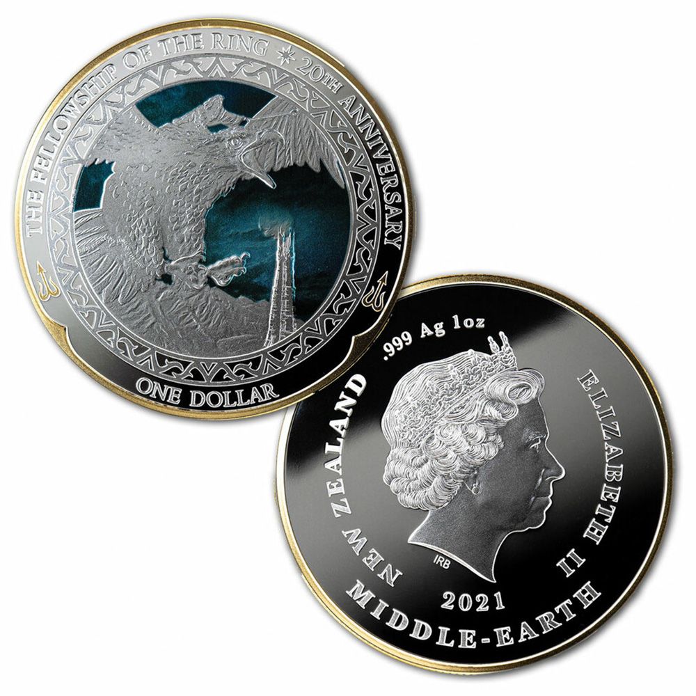2021 LOTR 20th Anniversary Silver 3 x 1oz Coin Set - Quest of the Rin-5