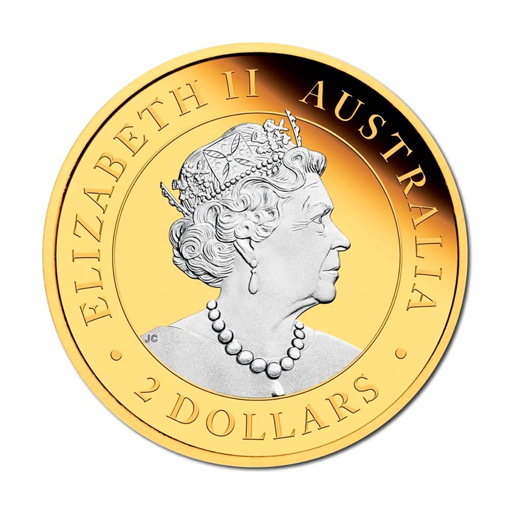 2022 2oz Australian Kangaroo Reverse Gilded Coin .9999 2