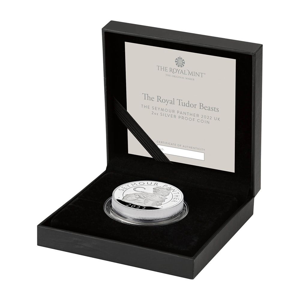 2022 Great Britaian 2 oz Silver £5 Tudor Beasts Seymour Panther Proof Coin
