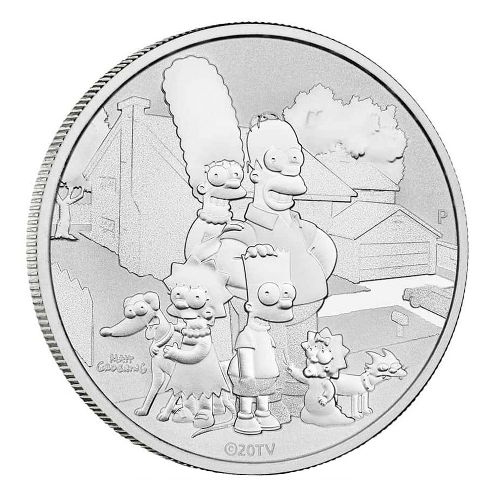 2021 Perth Mint 1oz Simpson Family .9999 Silver Coin in Card Front 1