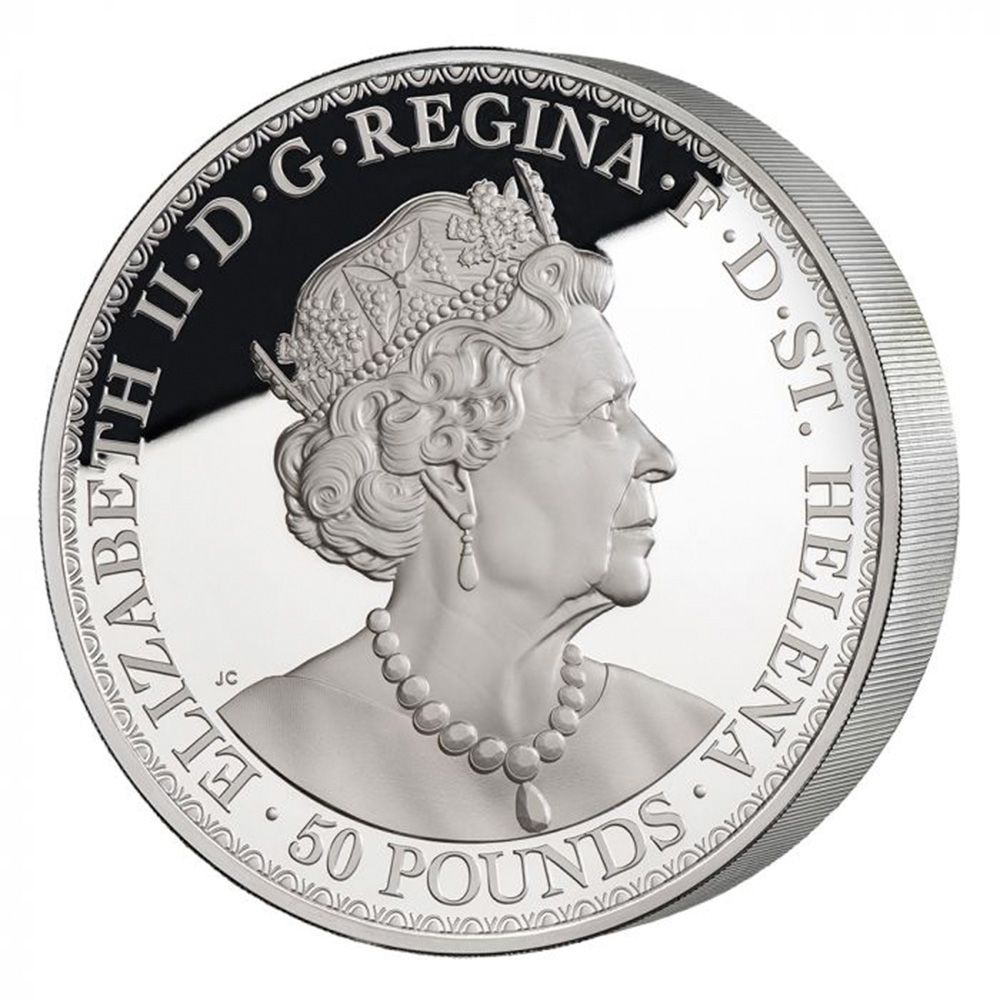 2021 1 Kg Silver St Helena Una & The Lion Silver Proof Coin East India Company