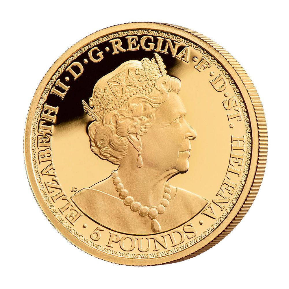 2021 St Helena Una & The Lion 1 oz Pure Gold Proof Coin - East India Company