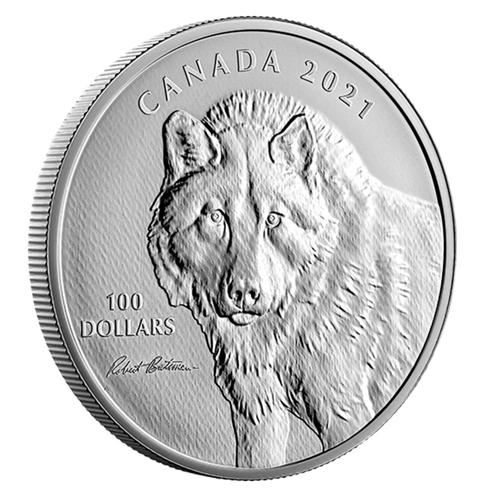 2021 10oz Fine Silver Coin - Wolf Sketch